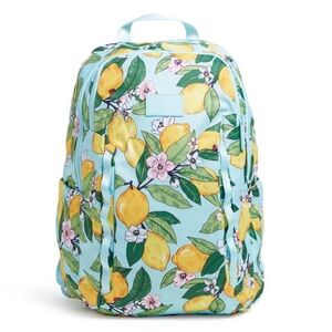 Vera Bradley Lemon Floral Backpack - Blue and Yellow